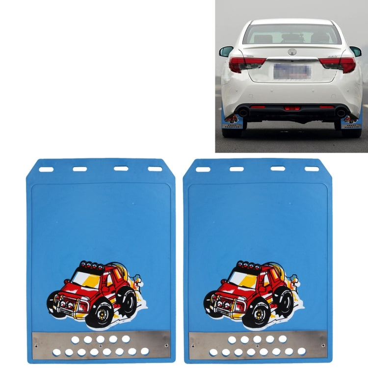 2 PCS WS-003 Premium Heavy Duty Molded Splash Mud Flaps Auto Front and Rear Guards, Small Size, Random Pattern Delivery Blue