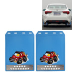 2 PCS WS-003 Premium Heavy Duty Molded Splash Mud Flaps Auto Front and Rear Guards, Small Size, Random Pattern Delivery Blue