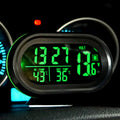 VST-7009V 4 In 1 Digital Car Thermometer Voltage Meter Luminous Clock Tester Detector LCD Monitor Back light, 4 In 1 Thermometer Voltage Meter 4 In 1 Thermometer Voltage Meter Green Light