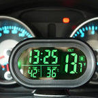 VST-7009V 4 In 1 Digital Car Thermometer Voltage Meter Luminous Clock Tester Detector LCD Monitor Back light, 4 In 1 Thermometer Voltage Meter