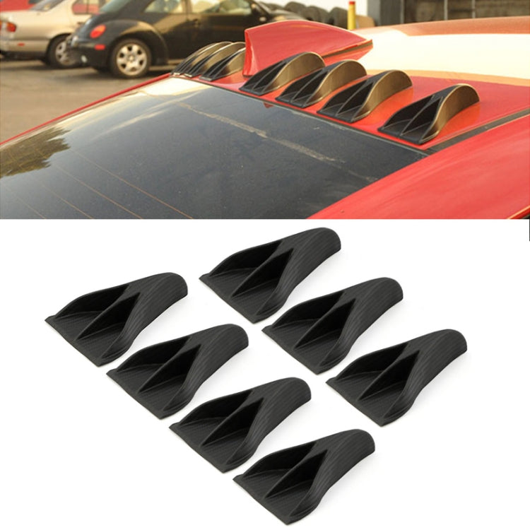 7 PCS Universal Car Eagle Claw Style Shark Fin Diffuser Vortex Generator Roof Spoiler, Carbon Fiber Carbon Fiber