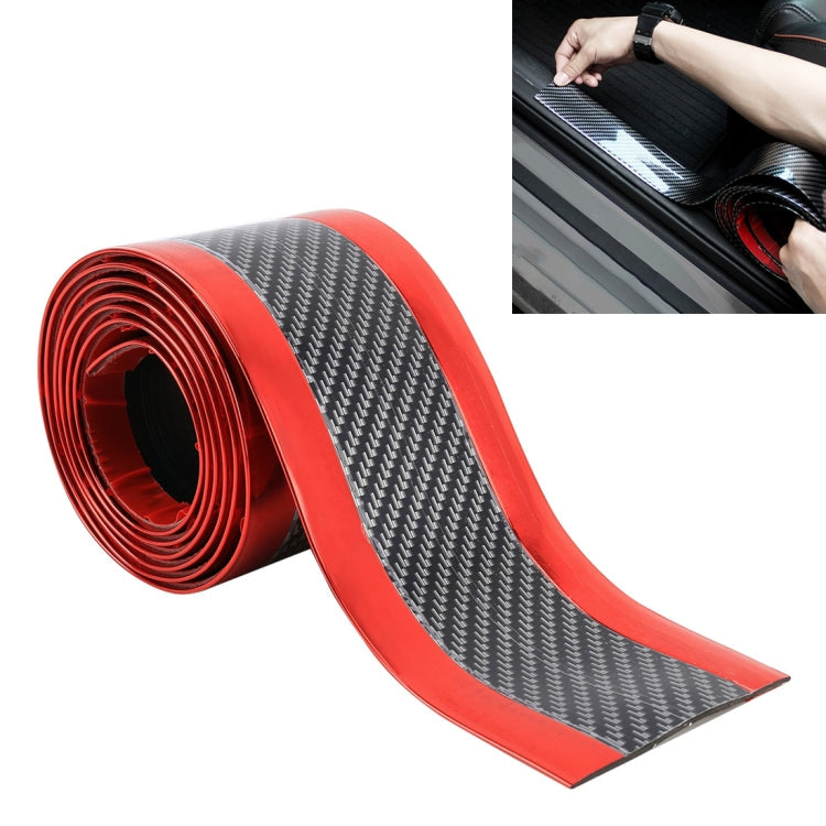 Universal Electroplate Carbon Fibre Car Door Threshold Decoration Strip Decorative Sticker, Size : 3CM x 2M, 3CM x 2M (Gold), 3CM x 2M (Red), 3CM x 2M (Silver) – Durable Build, Easy to Use 3CM x 2M (Red) Red