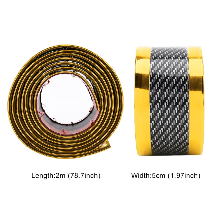 Universal Electroplate Carbon Fibre Car Door Threshold Decoration Strip Decorative Sticker, Size : 5CM x 2M, 5CM x 2M (Gold), 5CM x 2M (Red), 5CM x 2M (Silver) – Durable Build, Easy to Use