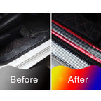 Universal Electroplate Carbon Fibre Car Door Threshold Decoration Strip Decorative Sticker, Size : 5CM x 2M, 5CM x 2M (Gold), 5CM x 2M (Red), 5CM x 2M (Silver) – Durable Build, Easy to Use