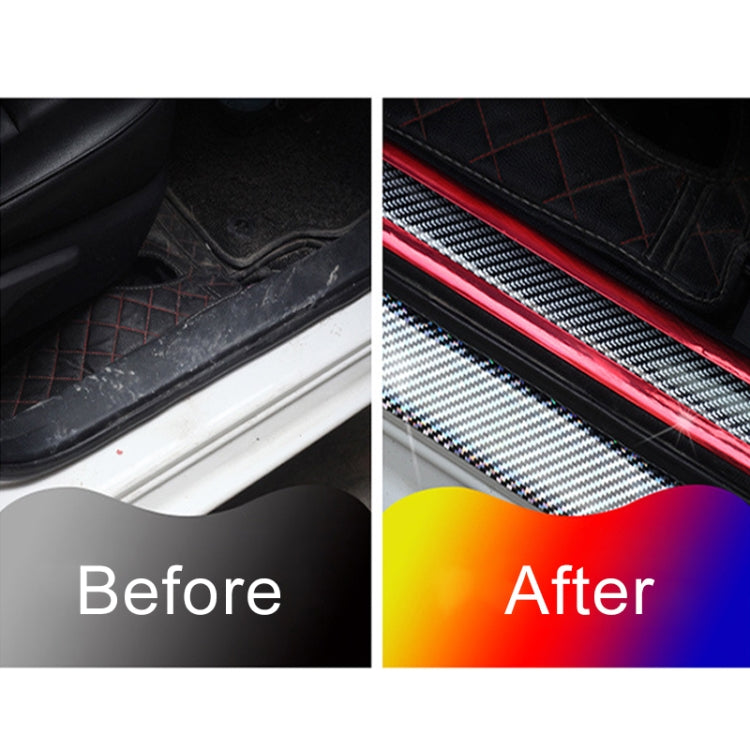 Universal Electroplate Carbon Fibre Car Door Threshold Decoration Strip Decorative Sticker, Size : 5CM x 2M, 5CM x 2M (Gold), 5CM x 2M (Red), 5CM x 2M (Silver) – Durable Build, Easy to Use