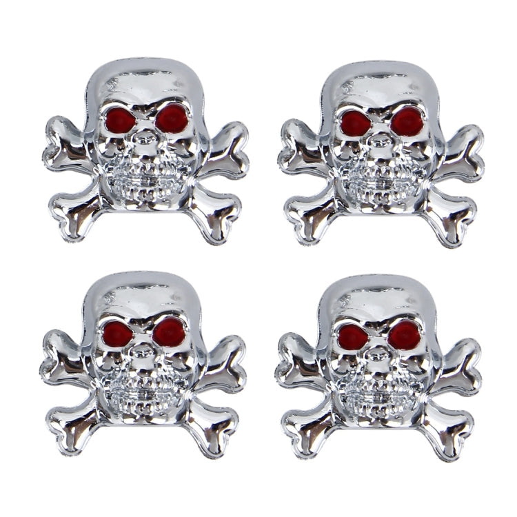 4 PCS Universal Skull Shape Gas Cap Mouthpiece Cover Gas Cap Tire Cap Car Motor Bicycle Tire Valve Caps, Skull Shape