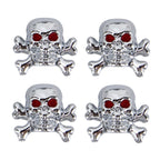 4 PCS Universal Skull Shape Gas Cap Mouthpiece Cover Gas Cap Tire Cap Car Motor Bicycle Tire Valve Caps, Skull Shape