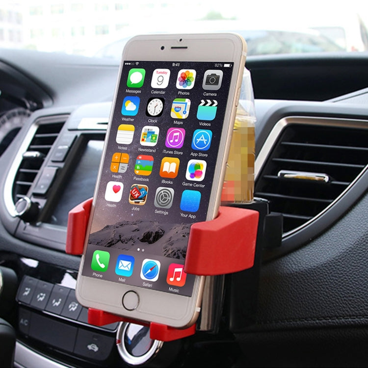 SHUNWEI SD-1027 Car Auto Multi-functional ABS Air Vent Drink Holder Bottle Cup Holder Phone Holder Mobile Mount, SD-1027(Red) SD-1027(Red) Red
