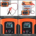 FOXSUR 12V 6A Intelligent Universal Battery Charger for Car Motorcycle, Length: 55cm, EU Plug, EU Plug (Red), EU Plug (Yellow)
