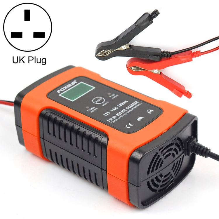 12V 6A Intelligent Universal Battery Charger for Car Motorcycle, Length: 55cm, UK Plug, UK Plug (Red), UK Plug (Yellow) UK Plug (Red) Red