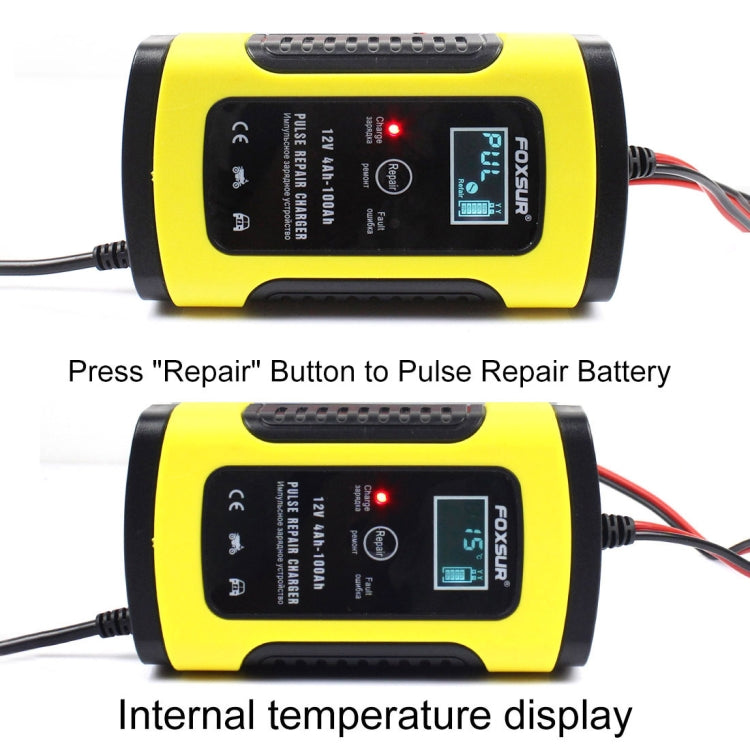 12V 6A Intelligent Universal Battery Charger for Car Motorcycle, Length: 55cm, UK Plug, UK Plug (Red), UK Plug (Yellow) – TPU