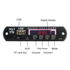 Car 12V Audio Bluetooth MP3 Player Decoder Board FM Radio TF USB 3.5 mm AUX, without Recording, without Recording