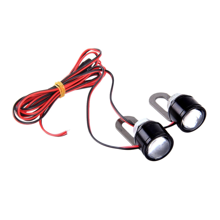 2 PCS 12V 3W Eagle Eyes LED Strobe Light For Motorcycle ，Wire Length: 90cm, Wire Length: 90cm