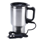 Stainless Steel Electric Smart Mug 12V Car Electric Kettle Heated Mug Car Coffee Cup With Charger Cigarette Lighter Heating Cup Kettle Vacuum Insulated Water Heater Mug, Smart Mug