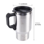 Stainless Steel Electric Smart Mug 12V Car Electric Kettle Heated Mug Car Coffee Cup With Charger Cigarette Lighter Heating Cup Kettle Vacuum Insulated Water Heater Mug, Smart Mug