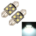 2 PCS 31mm DC12V / 1.5W / 6000K / 110LM 4LEDs SMD-3030 Car Reading Lamp Dome Light, with Decoder, 31mm 31mm