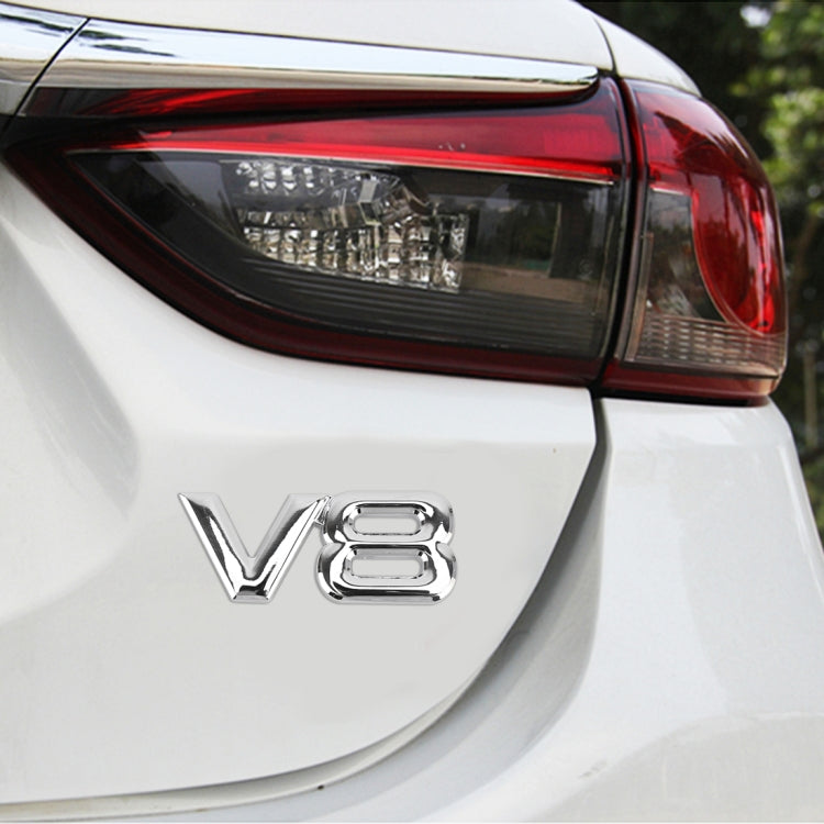 V8 Connect Shape Car Metal Body Decorative Sticker, Size : L, V8 Connect Shape, Size : L (Black), V8 Connect Shape, Size : L (Silver) – Durable Build, Easy to Use V8 Connect Shape, Size : L (Silver) Silver