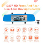V100 7 inch LCD Touch Screen Rear View Mirror Car Recorder with Separate Camera, 170 Degree Wide Angle Viewing, Support Night Vision / Loop Video / Motion Detection / G-Sensor / TF Card, 7 inch