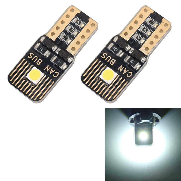 2 PCS T10 / W5W / 168 / 194 DC12V / 1.3W / 6000K / 110LM 2LEDs SMD-3030 Car Clearance Light, with Decoder, 2LEDs SMD-3030 2LEDs SMD-3030