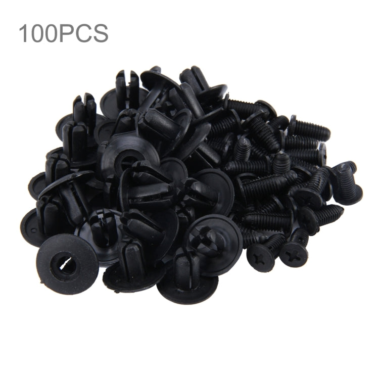 100 PCS Hole Plastic Rivets Fastener Push Clips – Durable Build, Easy to Use Black