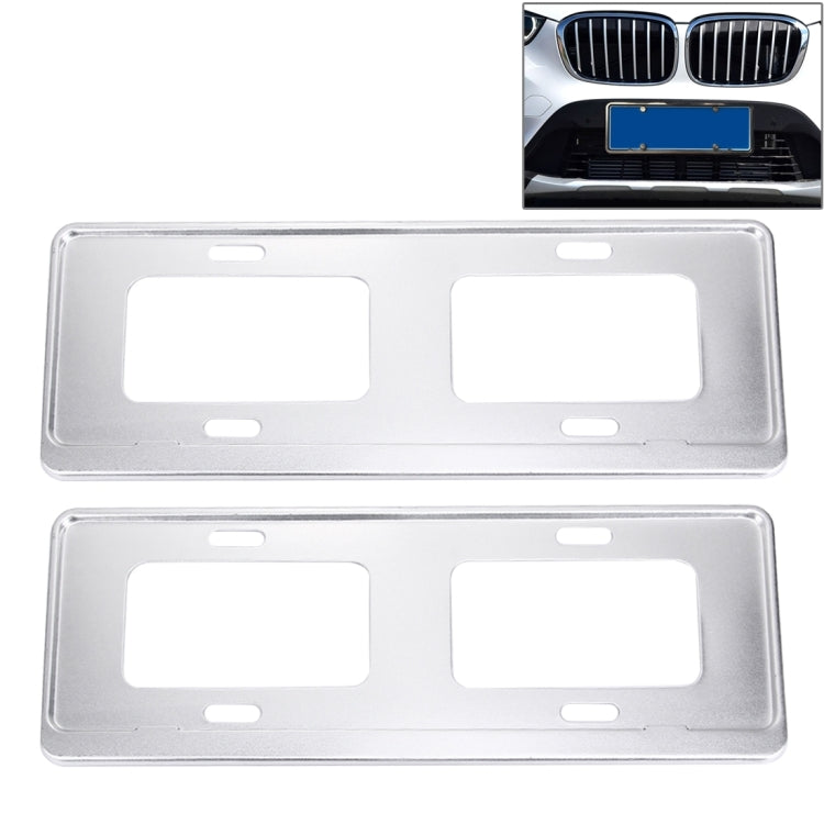 2 PCS Car License Plate Magnesium Alloy Bracket Frame Holder Stand Mount(Silver), Magnesium Alloy Bracket Magnesium Alloy Bracket