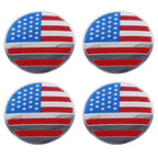 4 PCS USA Flag Metal Car Sticker Wheel Hub Caps Centre Cover Decoration, USA Flag