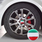 4 PCS Italy Flag Metal Car Sticker Wheel Hub Caps Centre Cover Decoration, Italy Flag Italy Flag