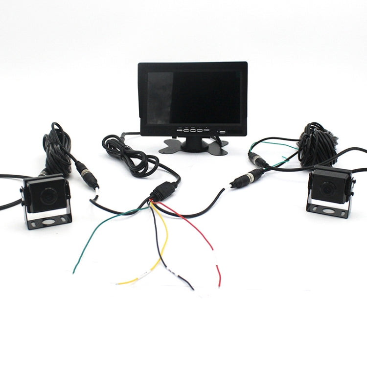 PZ612-2AHD IP67 120 Degree Car AHD 1080P 2 Megapixels 7 inch Front and Rear Double Recording 2 Way Rearview Mirror Monitor, Night Vision Full Color, with Video Function, PZ612-2AHD