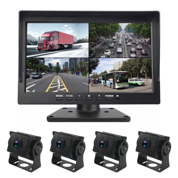 PZ612-4AHD IP67 120 Degree Car AHD 1080P 2 Megapixels 10 inch 4-Way Rearview Mirror Monitor, Night Vision Full Color, with Video Function, PZ612-4AHD PZ612-4AHD