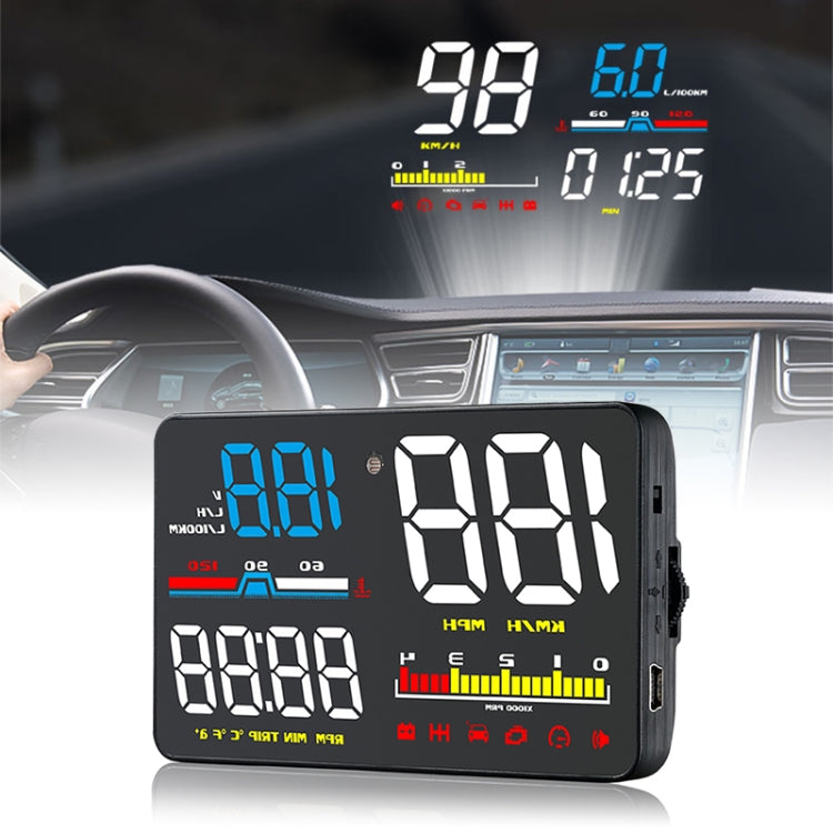 D5000 OBD2 5 inch Vehicle-mounted Head Up Display Security System, Support Car Speed / Engine Revolving Speed Display / Water Temperature / Battery Voltage / Detection and Elimination Fault Code, D5000 – Durable Build, Easy to Use D5000
