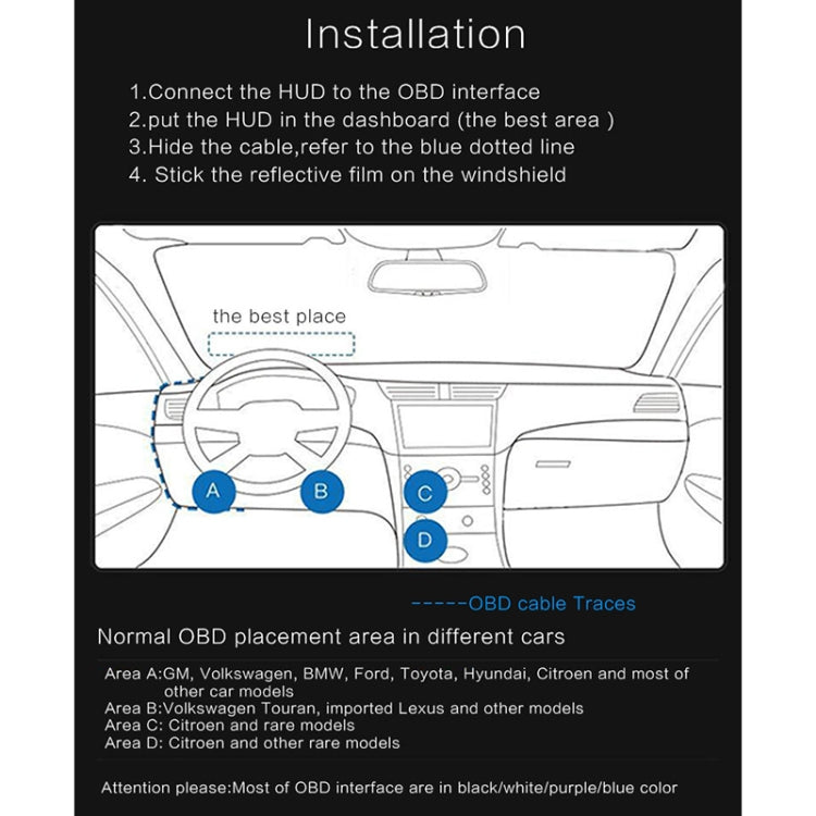 D5000 OBD2 5 inch Vehicle-mounted Head Up Display Security System, Support Car Speed / Engine Revolving Speed Display / Water Temperature / Battery Voltage / Detection and Elimination Fault Code, D5000 – Durable Build, Easy to Use