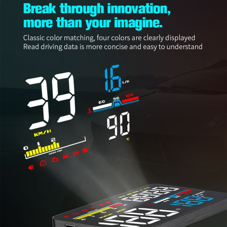 D5000 OBD2 5 inch Vehicle-mounted Head Up Display Security System, Support Car Speed / Engine Revolving Speed Display / Water Temperature / Battery Voltage / Detection and Elimination Fault Code, D5000 – Durable Build, Easy to Use