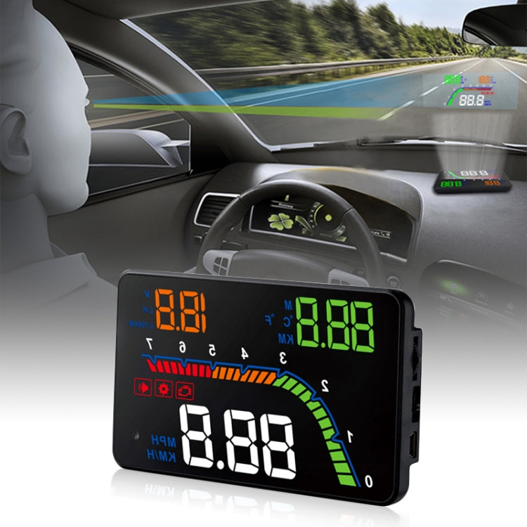 T100 OBD2 4 inch Vehicle-mounted Head Up Display Security System, Support Car Speed / Engine Revolving Speed Display / Instantaneous Fuel Consumption / Detection and Elimination Fault Code, T100 T100
