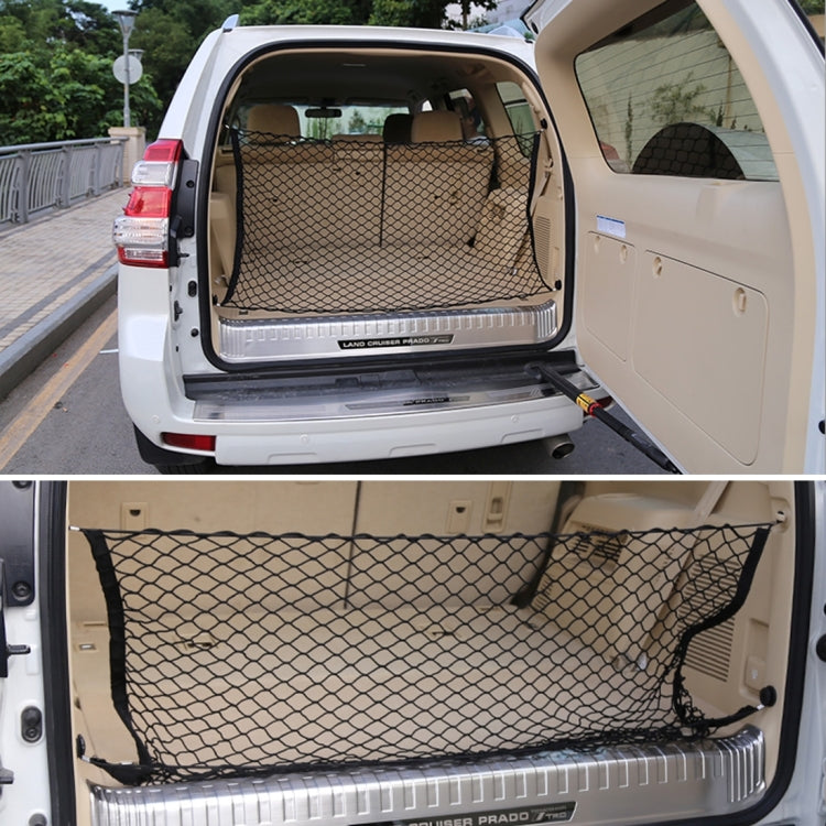 4 Hook Vehicle Universal Fit Trunk Mesh Cargo Storage Organizer Car Van SUV Back Item Net, Car Van SUV Back Item Net