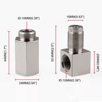 90 Degree Car Oxygen Sensor Spacer Engine Light CEL Check Bung Mini Catalytic Converter M18 x 1.5, 90 Degree