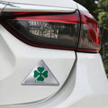 Four Leaf Clover Herb Luck Symbol Aluminum Slim Triangle Badge Emblem Labeling Sticker Styling Car Dashboard Decoration, Four Leaf Clover 1 Four Leaf Clover 1 CMS2270A