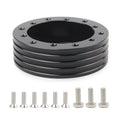 Car Hub for 6-Hole to 3-Hole Steering Wheel Adapter Boss Kit Steering Wheel Spacer Bolts, Adapter (Black) Adapter (Black) Black