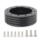 Car Hub for 6-Hole to 3-Hole Steering Wheel Adapter Boss Kit Steering Wheel Spacer Bolts, Adapter (Black) Adapter (Black) Black
