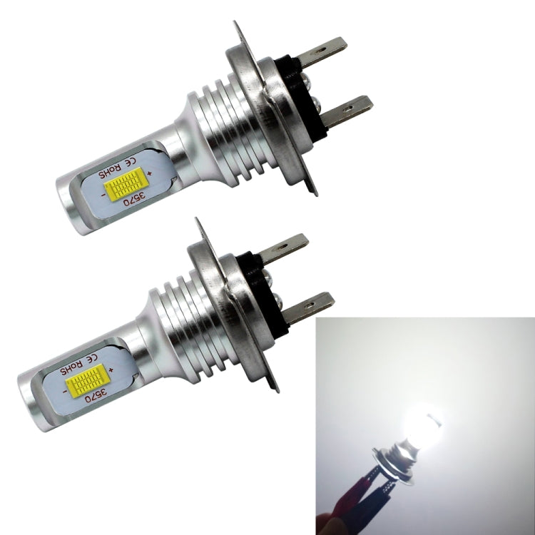2 PCS H7 72W 1000LM 6000-6500K Super Bright White Light Car Fog LED Bulbs, DC 12-24V, H7 H7 White Light