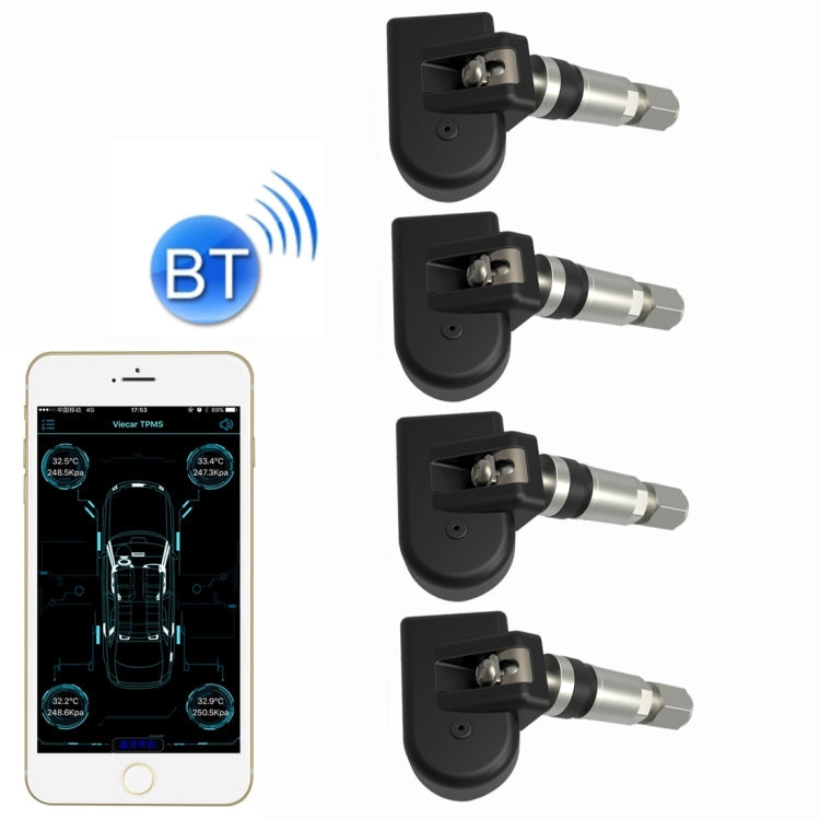 VC601 TPMS 4 Built-in Sensors Tire Pressure Monitoring Alarming System Diagnostic-tool with Bluetooth 4.0 Work on Android / iOS / iPad, VC601 VC601