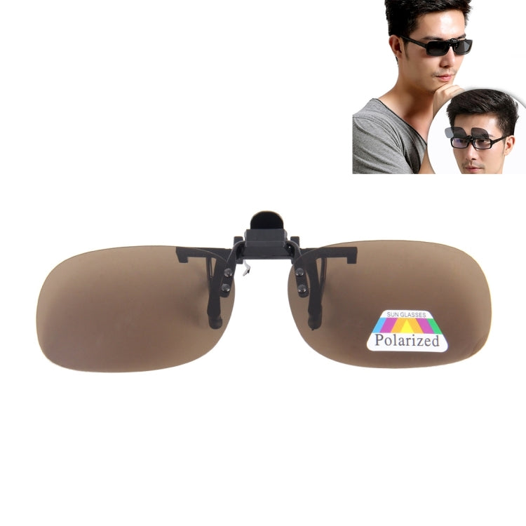 Polarized Clip-on Flip Up Plastic Clip Sunglasses Lenses Glasses Unbreakable Driving Fishing Outdoor Sport, Brown, Dark Green, Yellow Brown Brown