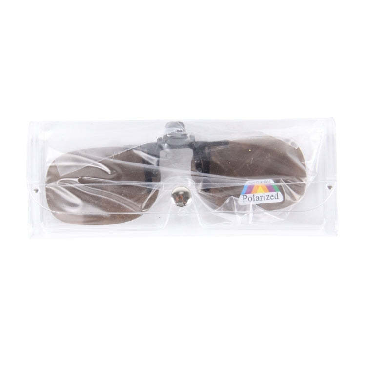 Polarized Clip-on Flip Up Plastic Clip Sunglasses Lenses Glasses Unbreakable Driving Fishing Outdoor Sport, Brown, Dark Green, Yellow