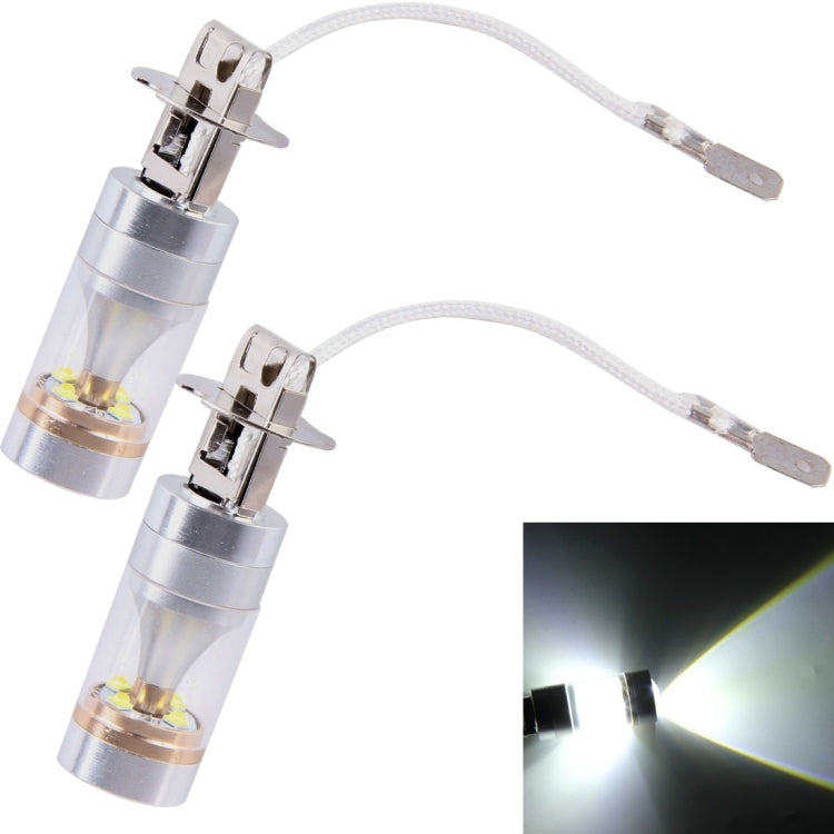 2 PCS H3 30W 350 LM 6000K White Light CREE 6 LED Car Fog Light Bulb, DC 12V, H3 H3