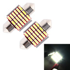 2 PCS DC 12V 3W 31MM Bicuspid Car Door Lamps Registration Mark light Dashboard Dome Door Lights LED Reading Lamp with 18 LED SMD 3014 Lights White, 31MM 31MM