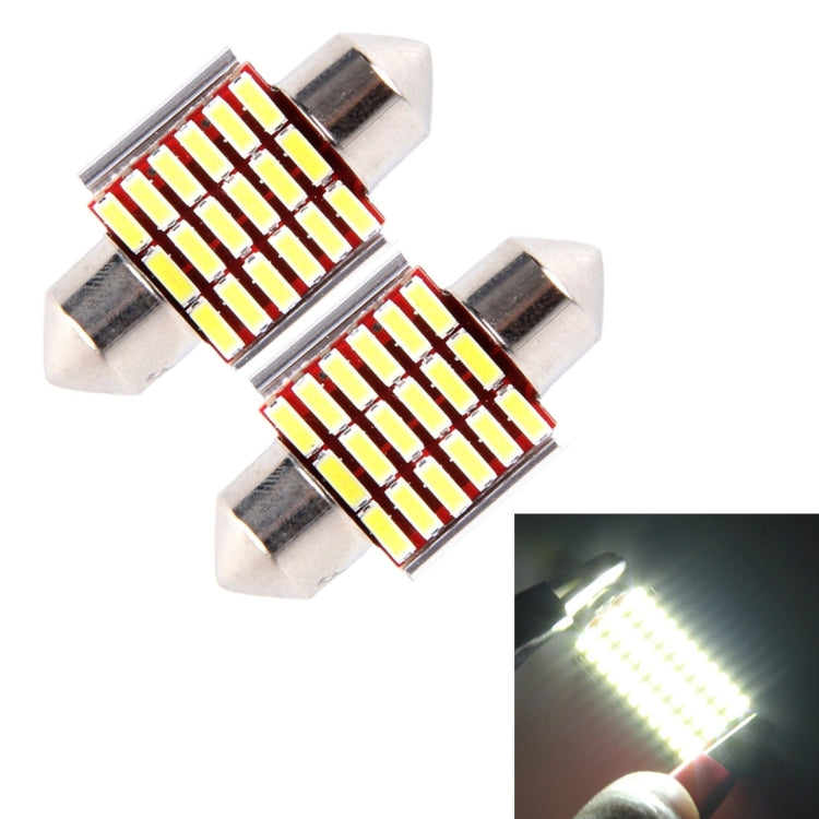 2 PCS DC 12V 6W 41MM Bicuspid Car Door Lamps Registration Mark light Dashboard Dome Door Lights LED Reading Lamp with 33 LED SMD 3014 Lights White, 41MM 41MM