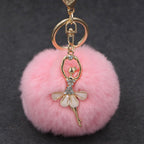 Ballet Golden Keychain Key Holder Key Chains Rings Holder Rex Rabbit Car Bag Pendant Fashion Bag Ornaments Pendant, Random Color Delivery, Rex Rabbit Shape Rex Rabbit Shape