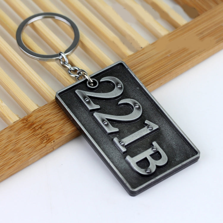 Detective Sherlock 221B Key Chain Car Key Ring Multi-functional Tool Key Holder Key Chains Rings Holder Pendant  Auto Parts Silver