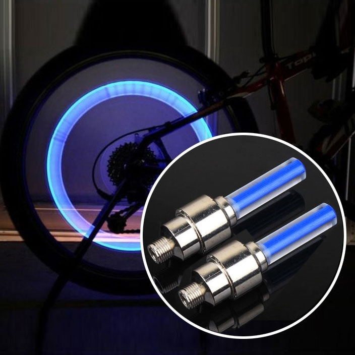 2 PCS Wheel Tyre Lamp With Battery for Car / Motorbike / Bike Blue Light