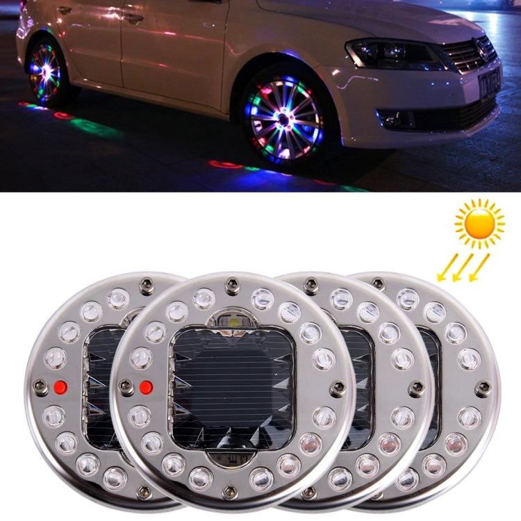 4 PCS Solar High Power Car LED Colorful Wheel Lights, 4 PCS Colorful Wheel Lights 4 PCS Colorful Wheel Lights