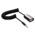 3.5mm Male to USB 2.0 Female Audio Converter Retractable Coiled Cable for Car MP3 Speaker U Disk, Length: 1m, 1pcs 1pcs